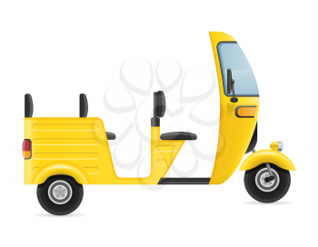 motor rickshaw tuk-tuk indian taxi transport vector illustration isolated on white background