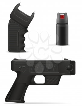 self defense weapon to protect against bandit attacks vector illustration isolated on white background