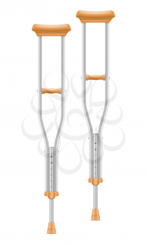 medical telescopic stick crutches vector illustration isolated on white background