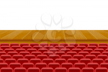 theater stage in the hall with seats for spectators vector illustration isolated on white background