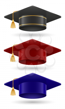 university college and academy graduate hat vector illustration isolated on white background