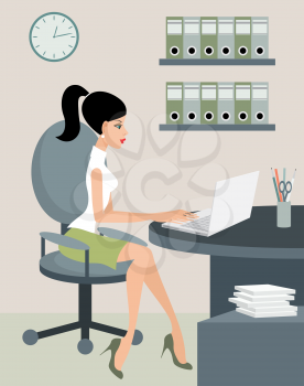 Royalty Free Clipart Image of a Secretary