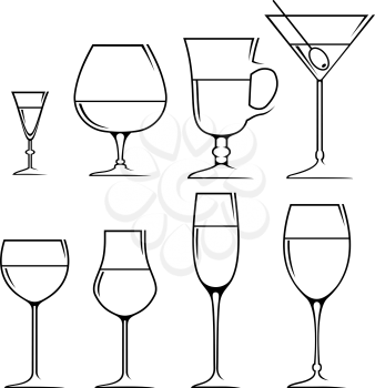 Royalty Free Clipart Image of a Set of Glasses