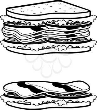 Royalty Free Clipart Image of Sandwiches