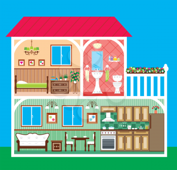 Royalty Free Clipart Image of a Interior of a Home