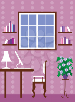 Royalty Free Clipart Image of a Computer Area
