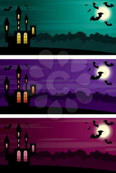 Three Halloween banners. vector, EPS10 