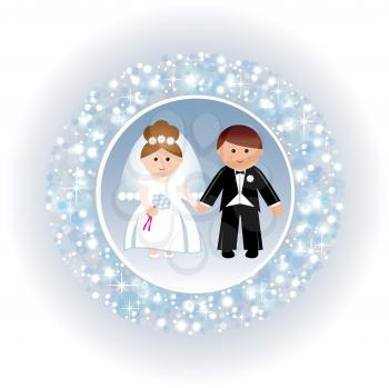 Greeting card with a wedding. vector