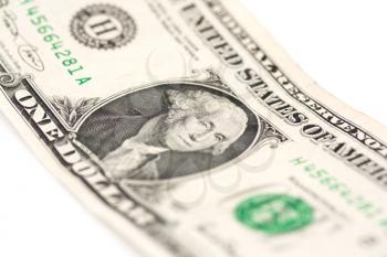 Macro close-up of Washington's Face on a one dollar bill 