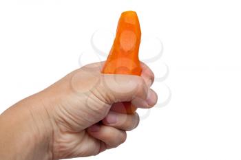 carrot in hand