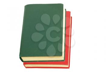 green book and red book on white background 
