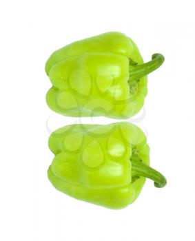 two Green Peppers insulated on white background