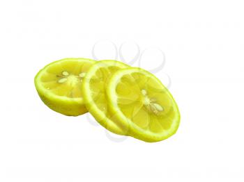 The cutted lemons isolated on white background             