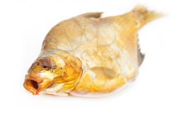Smoked fish on a white background