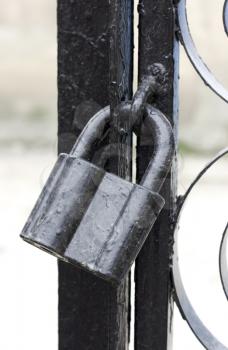 black iron lock