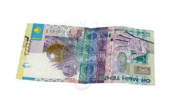 Money of Kazakhstan on a white background . 10 000 tenge