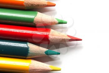 colored pencils. macro