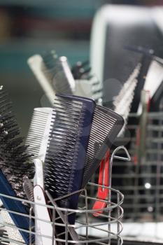 combs in the barbershop