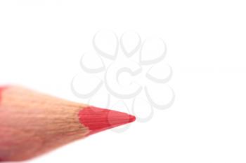 red pencil on a white background. macro