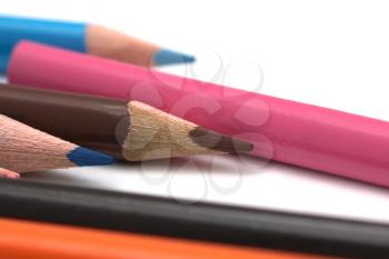 colored pencils. macro