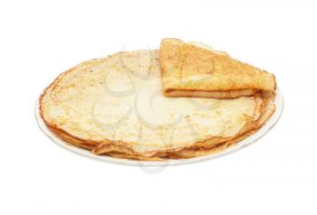 traditional russian crepes, isolated on white