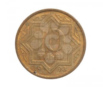 Kazakhstan coin on a white background