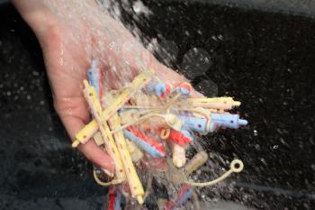 cleaning sticks for a perm in water