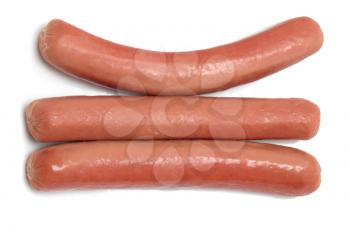 three sausage on a white background