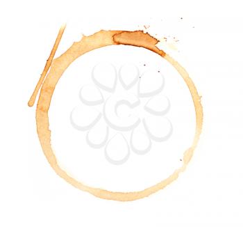 imprint of coffee on a white background