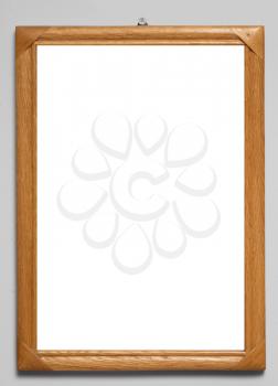 wooden frame with a white background