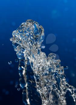 water on a blue background