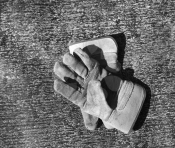 old construction gloves