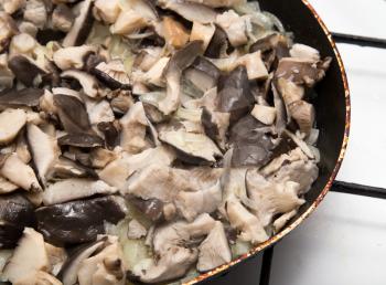 fried mushrooms in a pan