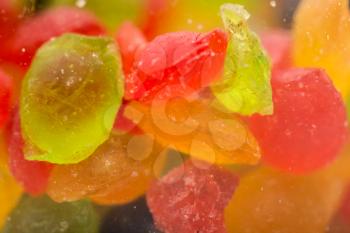 background of colored candies. macro