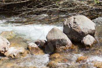 stones in the mountain river