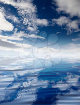 clouds with reflection on water