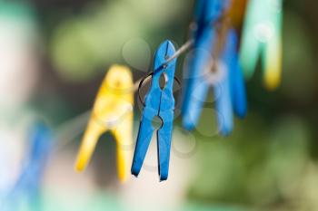 clothespin on a clothesline