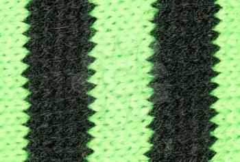 Knitted black and green fabric