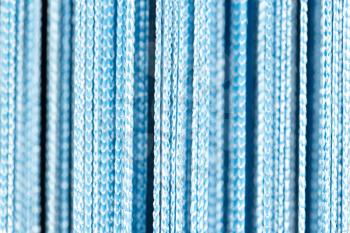 background of blue thread curtains
