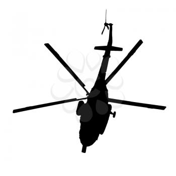 helicopter silhouette on a white background