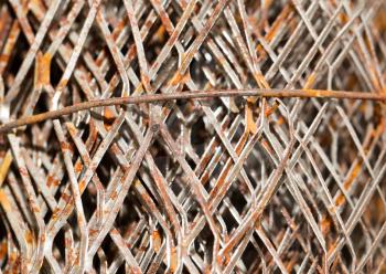 Background of rusty metal mesh