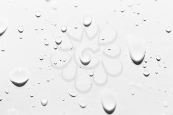 drops of water on white. close-up