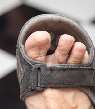 male foot in sandals