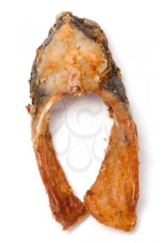 fried fish on a white background