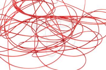 red wire on a white background