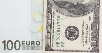 background of the money. Euro and Dollar