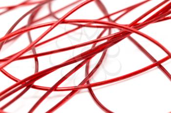 red wire on a white background