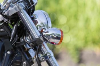 beautiful detail of the motorcycle. mirror
