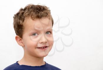 Portrait of a boy on a white background