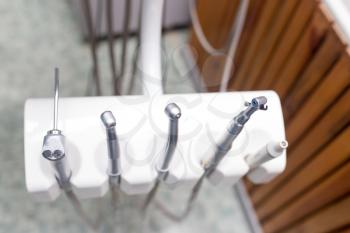 Instruments of a dentist in the clinic .